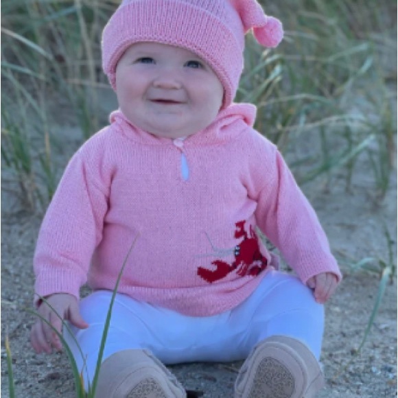 Claver Quality Sweaters Pink Lobster Size 6 Months - Picture 1 of 3